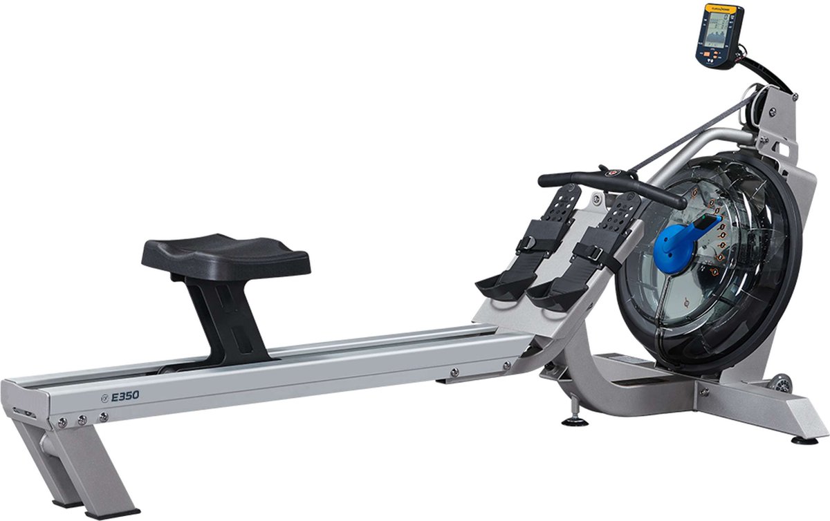 Fluid Rower Evolution E350 Roeitrainer - Hartslagmeter - Opklapbaar - Roeimachine met 10 weerstanden - Roeiapparaat voor thuis - Waterweerstand - Zilver