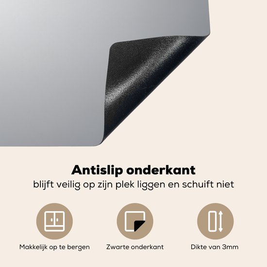 KitchenYeah® Inductie beschermer 71x52 cm - Zilver - Grijs - Metaal look - Donker - Kookplaataccessoires - Afdekplaat voor kookplaat - Inductiebeschermer - Inductiemat - Inductieplaat mat - Keuken decoratie