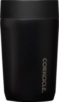 Corkcicle Commuter Cup 270ml-Mat Zwart-Geïsoleerde roestvrijstalen morsbestendige reiskoffiemok met slokdeksel voor warme en koude dranken