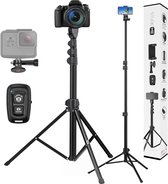 Studio ME - 170 cm Telefoon Statief - Selfie stick - Bluetooth Afstandsbediening - Universeel Tripod Smartphone - Camera - Telefoonhouder - action cam Accessoires