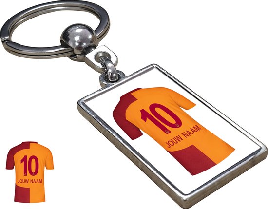 GS Shirt met Jouw Naam - Seizoen 23/24- Gepersonaliseerde Sleutelhanger met Jouw Naam en Nummer - Cadeau - Verjaardag - Kerst - Kado - Valentijn - Gepersonaliseerd Cadeau - Voetbal