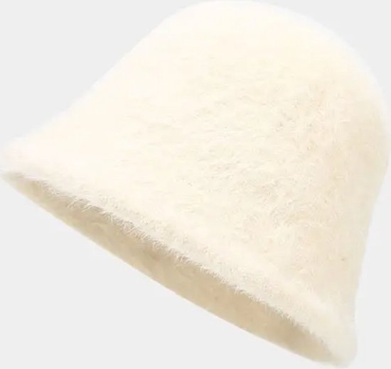 ASTRADAVI Winter Hats - Hoed - Stijlvolle en Elegante Pluche Hoed - Eén Maat Verstelbaar - Crème / Off-White