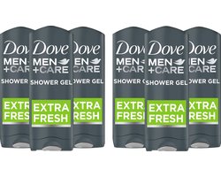 Dove Men+Care Extra Fresh - 6 x 250 ml - Douche Gel - Voordeelverpakking