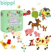 Boppi - boerderijdieren puzzelset - 10 varianten - speciaal voor peuters - gemaakt van recycled karton