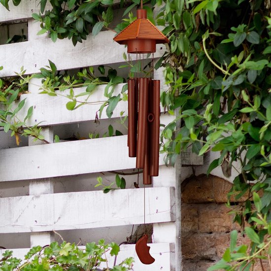 s Carillon à vent en bambou, cabane de jeu sonore avec lune, décoration à  suspendre