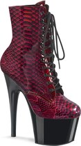 Pleaser - ADORE-1020SP Plateau Laarzen, Paaldans schoenen - Paaldans schoenen - 35 Shoes - Rood/Zwart