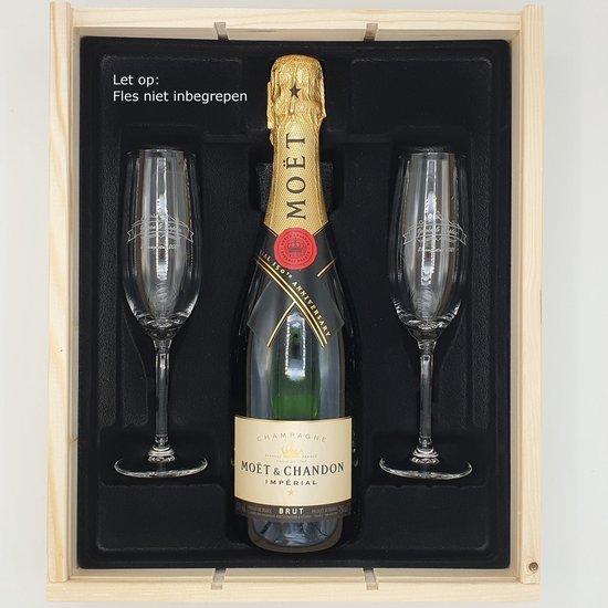 Coffret à vin + 2 coupes à champagne gravées en cadeau pour mariage ou  anniversaire | bol.com
