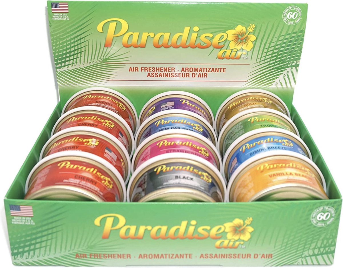 Paradise Air luchtverfrisser 12 stuks in mix verpakking incl. deksels
