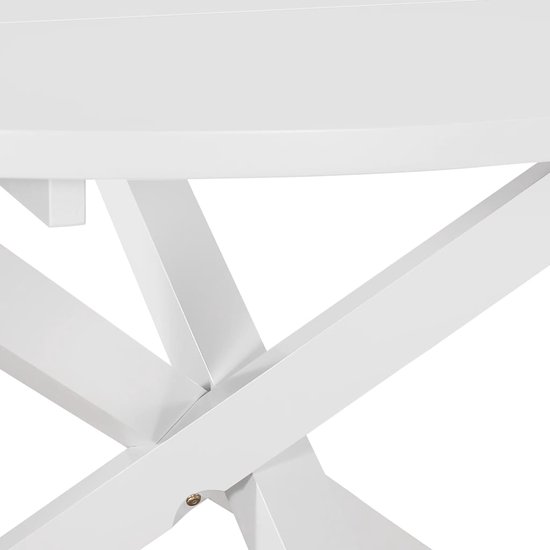 Table à manger ronde The Living Store - 120 x 75 cm - Wit - Bois d'hévéa Massief et MDF