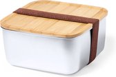 Boîte à lunch en acier inoxydable OneTrippel bambou XL - Boîte à pain - Boîte à pain - 1,4 L