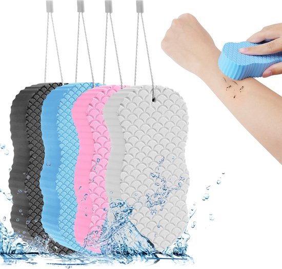 Badspons, Massagespons, Douchespons, 4 stuks, Ultrazachte Bad ...