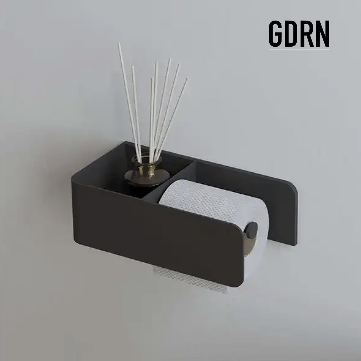 GDRN Toiletrolhouder - Extra ruimte - Mat Zwart