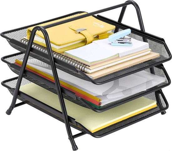 Easypag Bureau-tijdschriftenhouder Van Metaal, A4, Zwart