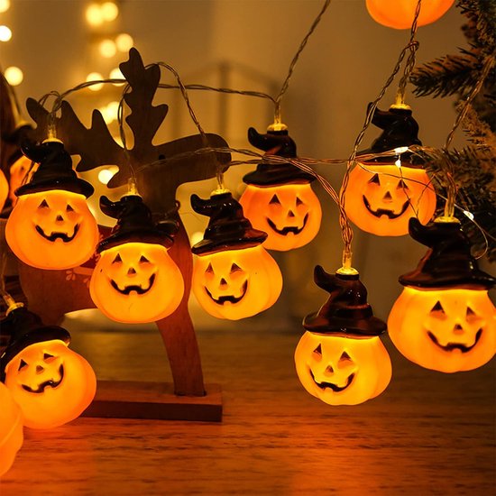Pompoenverlichting Halloween String Lights Batterij Aangedreven