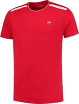 Dunlop Club Crew Tee - sportshirts - Red/White - Mannen