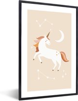 FrameYourWall® - Fotolijst met poster 20x30 - Unicorn - Sterren - Kinderkamer - Baby - Eenhoorn - Fotokader van hout - Kaders en lijsten - Houten fotolijstje - Wissellijst voor muurposter - Picture en photo frame - Posterlijst - Fotohouder