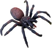 Chaks nep spin 15 cm - zwart/bruin - stretchy tarantula - Horror/griezel thema decoratie beestjes