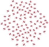 Decoratie mieren - 4 cm - rood/bruin - 60x - horror/griezel decoratie dieren