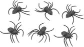 Chaks nep spinnen/spinnetjes 9 cm - zwart - 8x stuks - Horror/griezel thema decoratie beestjes