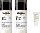2 x L'Oréal Professionnel Metal Detox Intens – Serie Expert – 100ml + WILLEKEURIG Travel Size