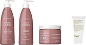Lanza Healing Curls Set - Butter Shampoo - Butter Conditioner - Curl Restore Moisture Treatment + Gratis Evo Travel Size