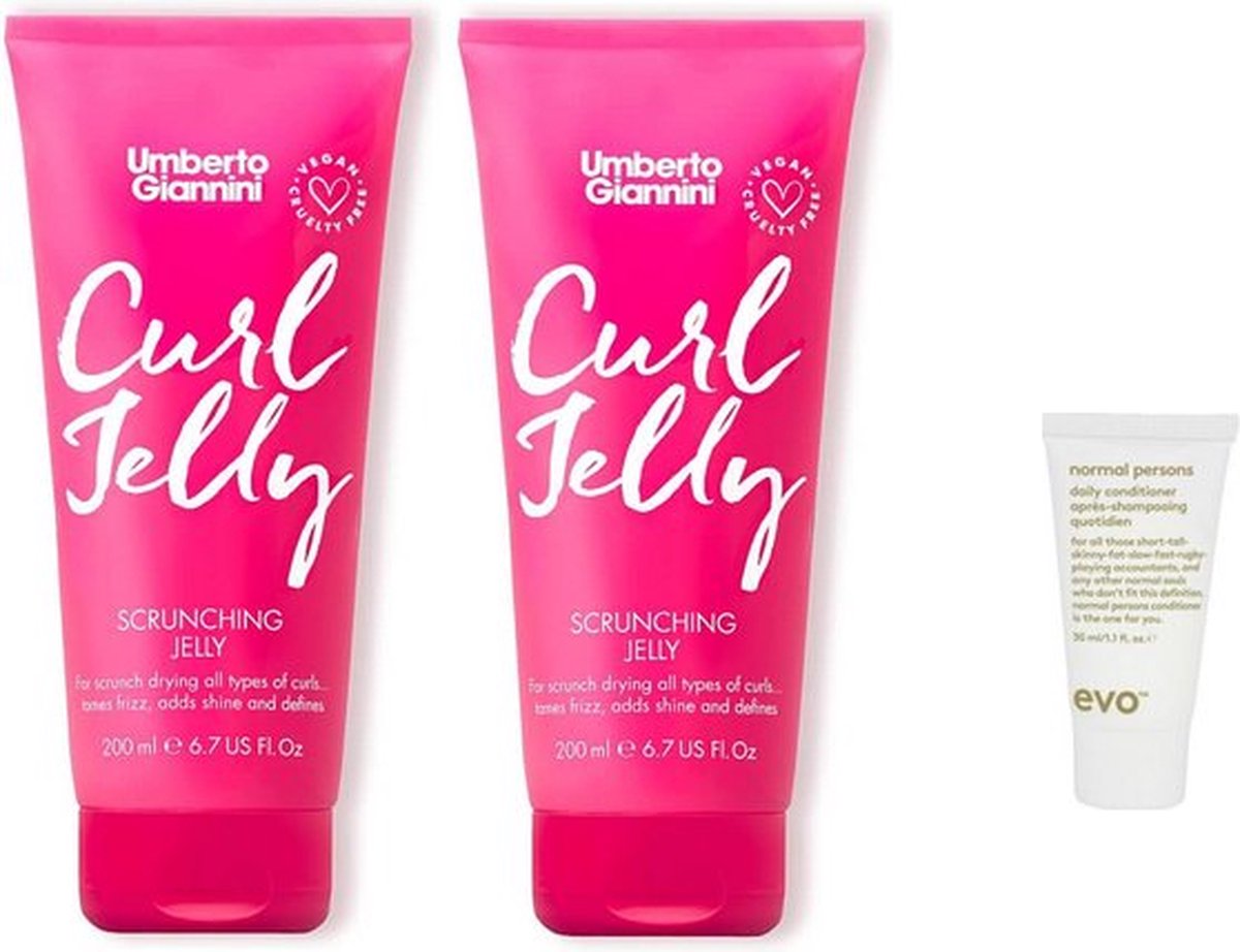 Umberto Giannini Curl Jelly Scrunching Jelly - 2 x 200ML + WILLEKEURIG Travel Size