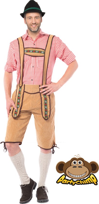 Costume Oktoberfest Lederhosen + Chemisier – Homme, Taille S à 2XL – Polyester, Style Bavarois – Pour Fêtes, Carnavals