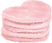 Heart Pads herbruikbare cosmetische pads Roze 5st.