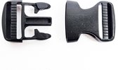 BamBella ® - Boucle - 2 pièces - 30 mm - noir - boucle de ceinture à fermeture à pression en plastique