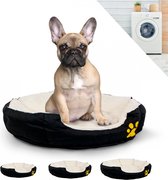 Mobiclinic Pluto - Hondenbed - Huisdier Bed - Verschillende maten beschikbaar - Zacht - Kattenbed - Antislipbodem - Comfortabel en Aangenaam - Machinewasbaar - Maat L - Zwart en Beige