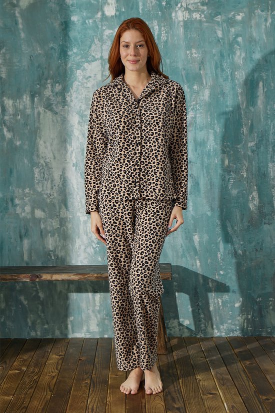 Arcan | Dames Fleece Pyjama Set | Lange Mouwen | 16201-16 | XXL