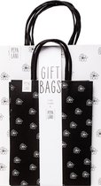 Pepa Lani giftbags set/6 - Flower all over white & Flower all over black