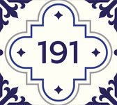 Huisnummerbord nummer 191 | Huisnummer 191 |Delfts blauw huisnummerbordje Plexiglas | Luxe huisnummerbord