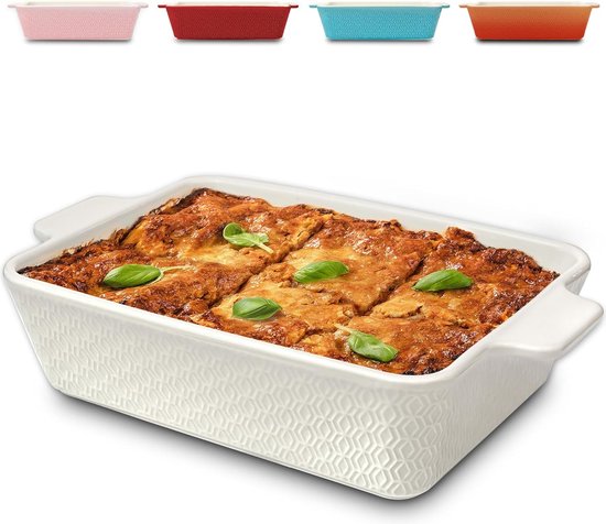 Kleine Keramische Braadpan - Extra Hoge Rand - Antiaanbaklaag en Krasbestendig - Vierkant (Wit