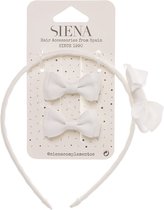 Siena Haarclips/Haarband Set | Grosgrain | Wit | 7439