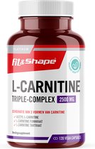 Fit&Shape L-Carnitine -120 Vcaps- Triple complex 2500mg -3 vormen van L-carnitine (Acetyl-L-Carnitine + Tartraat & Fumaraat)