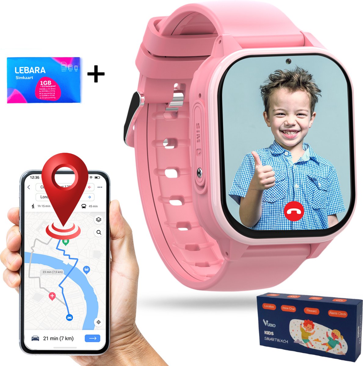 KUUS. W2 4G - Montre Connectée Enfant Fille et Garçon- Traceur GPS Enfant  Montre 4g