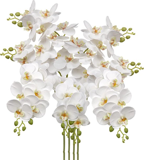 Kunstbloemen Orchidee Tak Kunst Phalenopsis Orchidee Decoratieve Witte Bloemen Kunsttak Decoratie Real Touch Kunstbloemen zoals echt met 9 bloemen