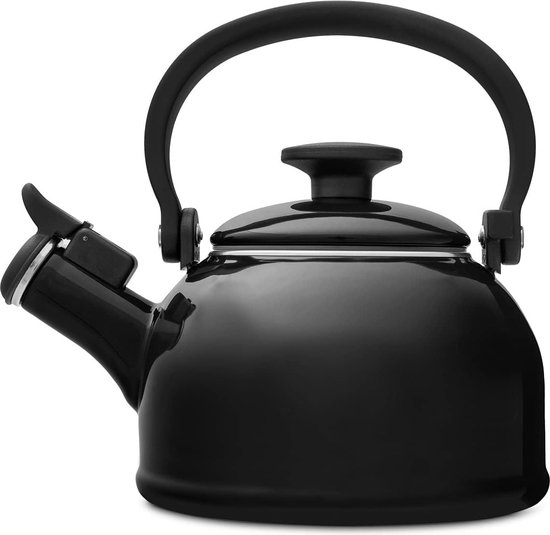Bouilloire à thé rétro noire 1,6 litre petite bouilloire émaillée induction  et gaz... | bol