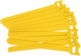 SET VAN 100 herbruikbare kabelbinders met klittenband, zwart, zelfklevend en extra sterk voor optimaal kabelbeheer, verstelbaar en hersluitbaar klittenband , GEEL