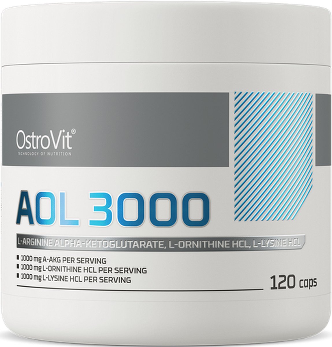 Aminozuren - AOL 1000mg L-arginine L-ornithine L-lysine - 120 Capsules - OstroVit - OstroVit