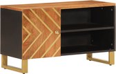 vidaXL - Tv-meubel - 80x31,5x46 - cm - massief - mangohout - bruin - en - zwart