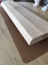 massief eiken tafelplank BOOMKANT - vensterbank plank - vensterbank decoratie - bankje - L x B x H = 100 x 20 x 8 cm