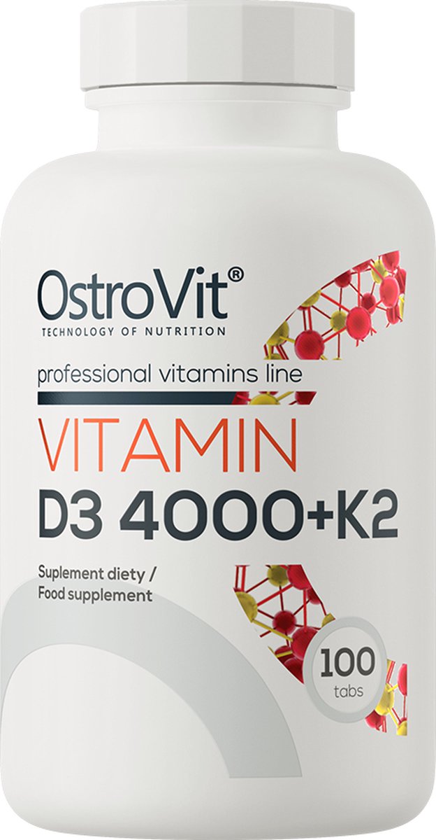 Goedkoopste Vitaminen - Vitamin D3 4000 K2 - Menachinon-7 MK-7 - 100 tabletten - OstroVit - Supplementen - Laboratorium getest kwaliteit!