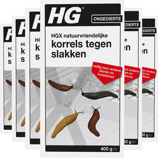 6x HG X Natuurvriendelijke Korrels Tegen Slakken 400 gr