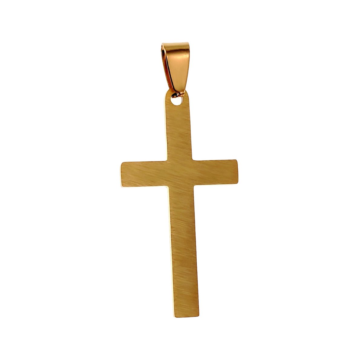 35mm x 18mm Kruis Hanger Unisex - Verguld Geborsteld RVS - Kruishanger Dames - Heren