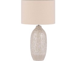 SALZA - Tafellamp - Beige - Keramiek