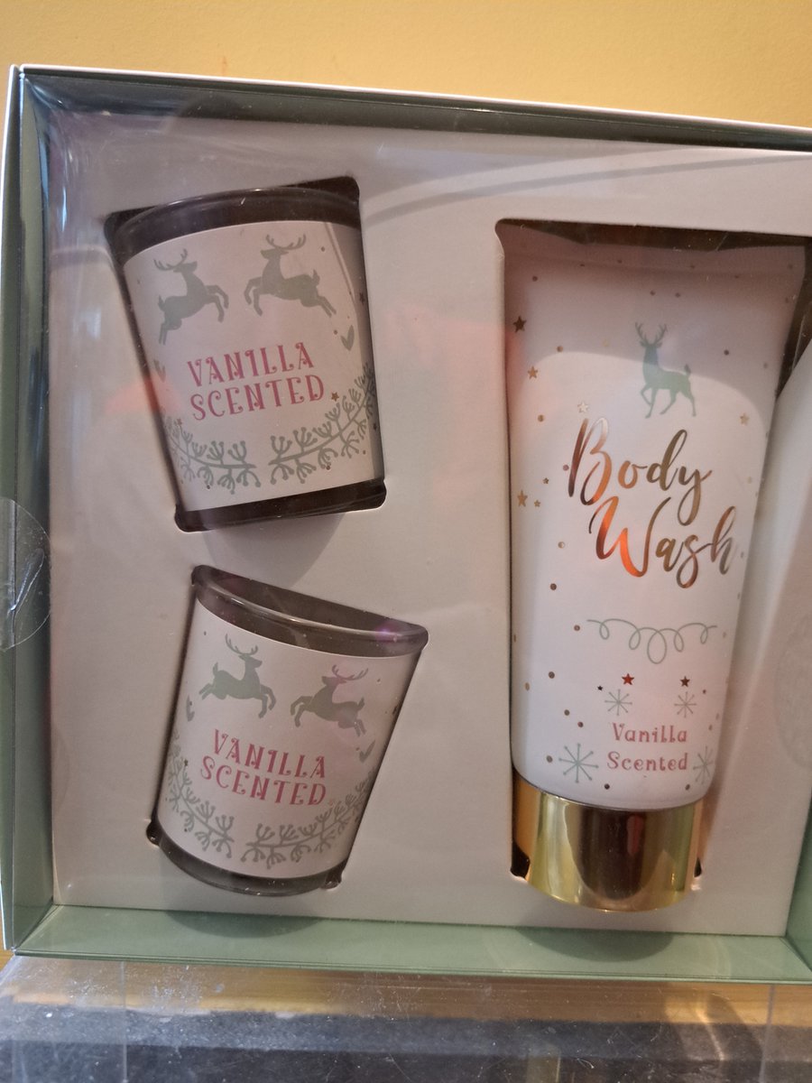 geschenk set vrouwen verjaardag - geurkaarsen - body wash - vanille