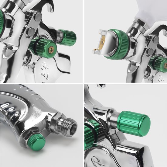 Pistolet Pulvérisateur HVLP Miniature 125ml - Professionnel Avec 2 Buses (0.8 Et 1.0mm) - Alimentation Air Comprimé