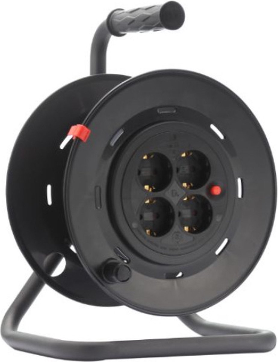 JUMBO kabelhaspel 2.0 in groen-zwart, 4 contactdozen, H07RN-F 3G2,5 mm²